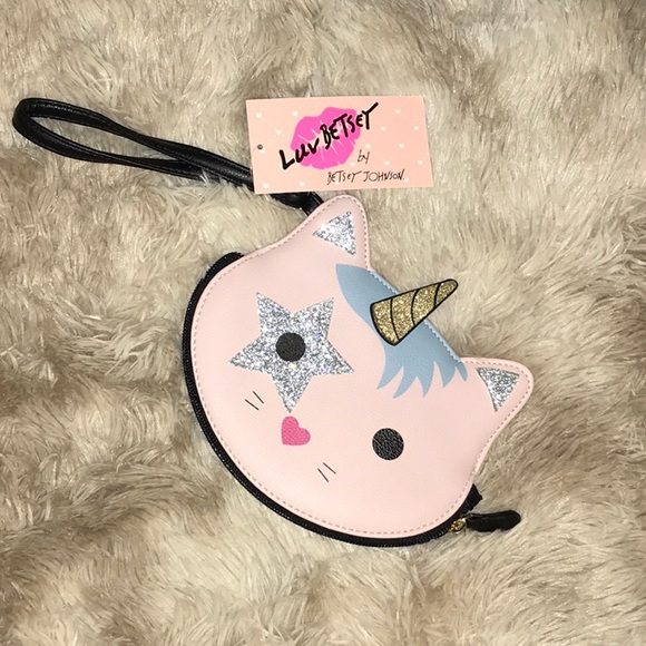 Betsey Johnson Handbags - Betsy Johnson catacorn unicorn/cat wristlet nwt